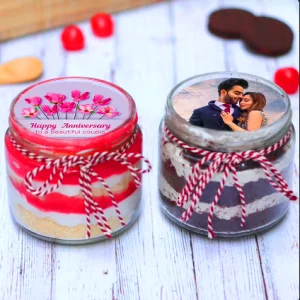 Anniversary Strawberry N Oreo Jar Cakes