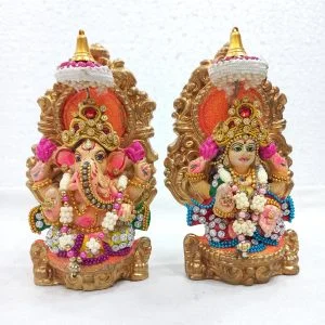 Laxmim Ganesha ceremic Sculpture