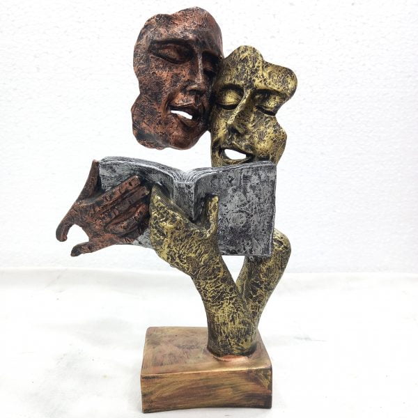 Gracie Collection handicrafted book reading Modern Art Face Statue