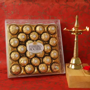 Chocolate N Brass Diya Combo