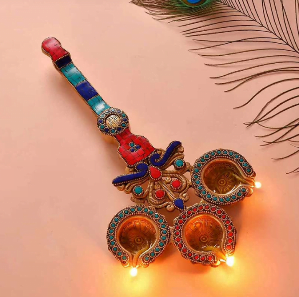 Vibrant Trio Brass Diya