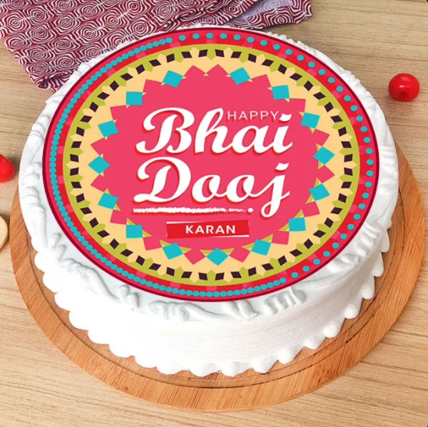 Bhai Dooj Vanilla Cake