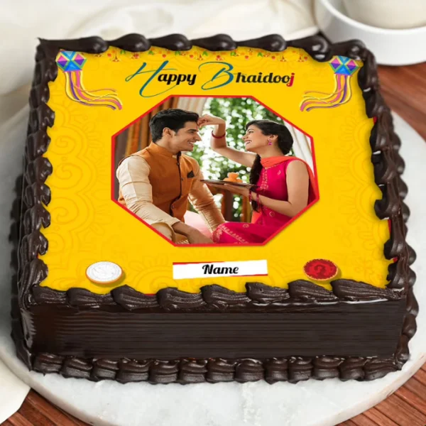 Bhai Dooj Square Cream Cake