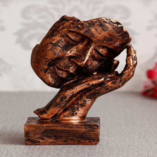 Rustic Look Face Figurine